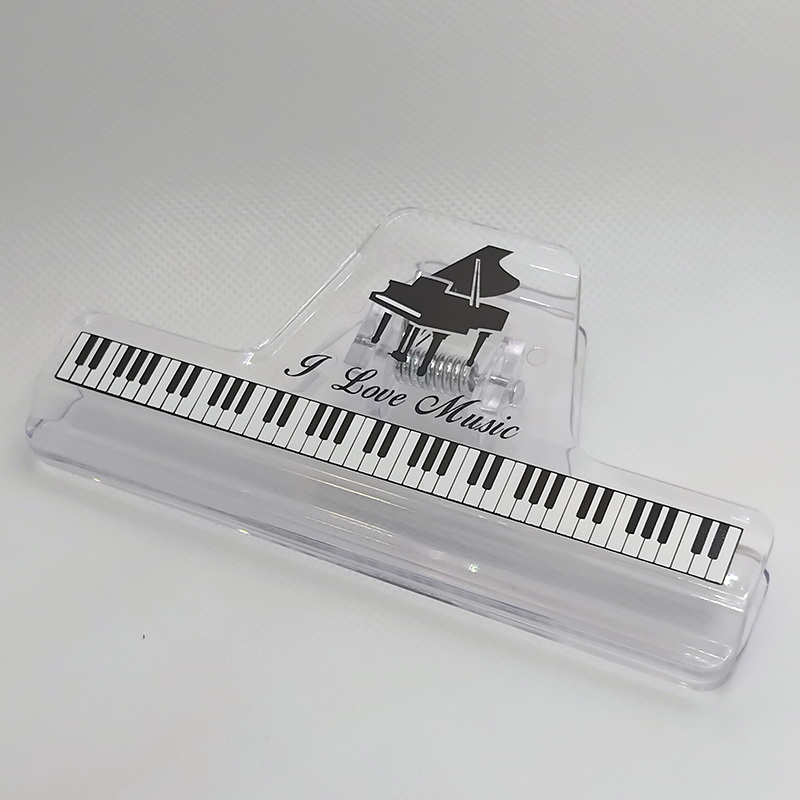 Transparent Long Clip 12 cm – Piano / Music Note Design