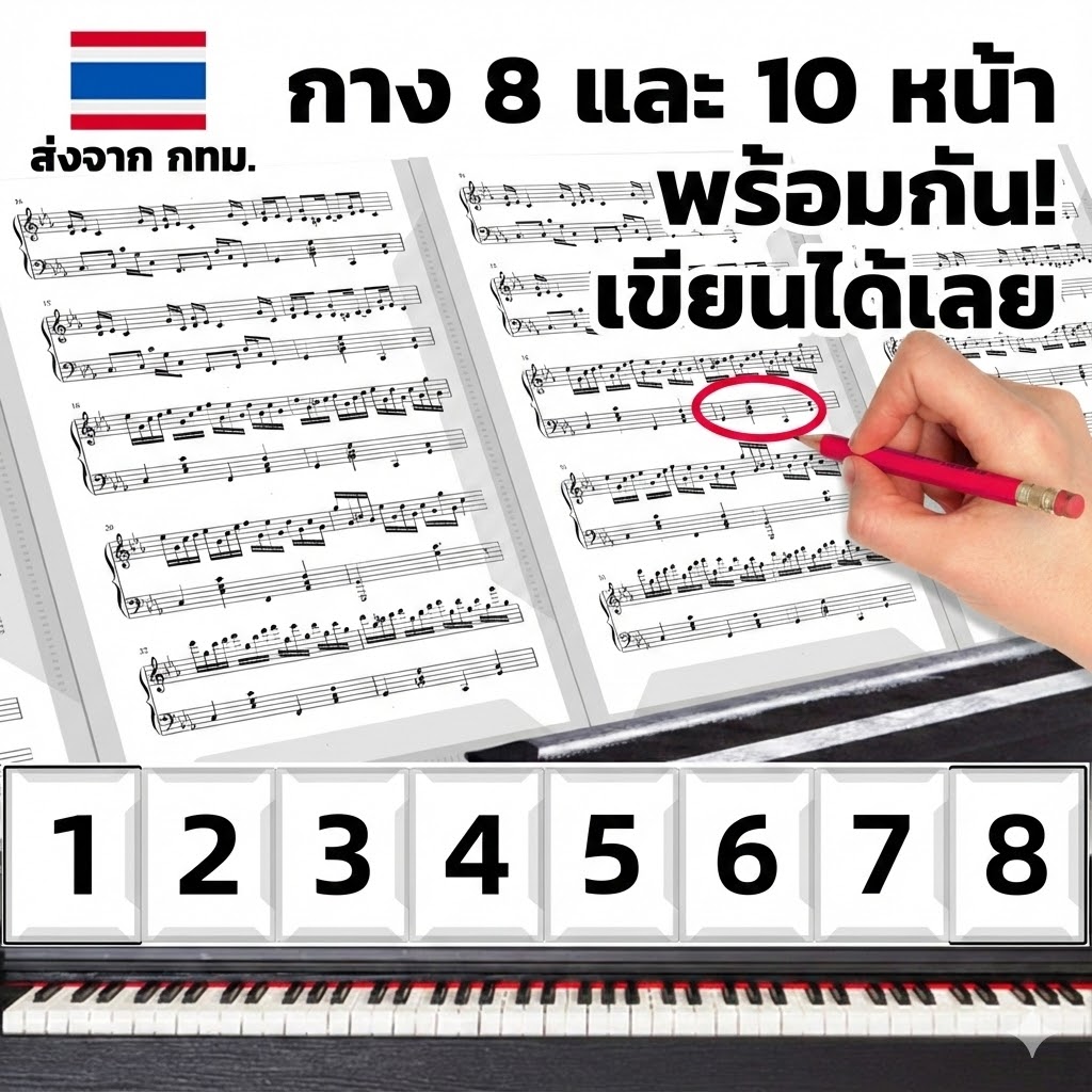 Dual-Song Sheet Music Folder – 8 & 10 Page Foldout, Writable Sleeves