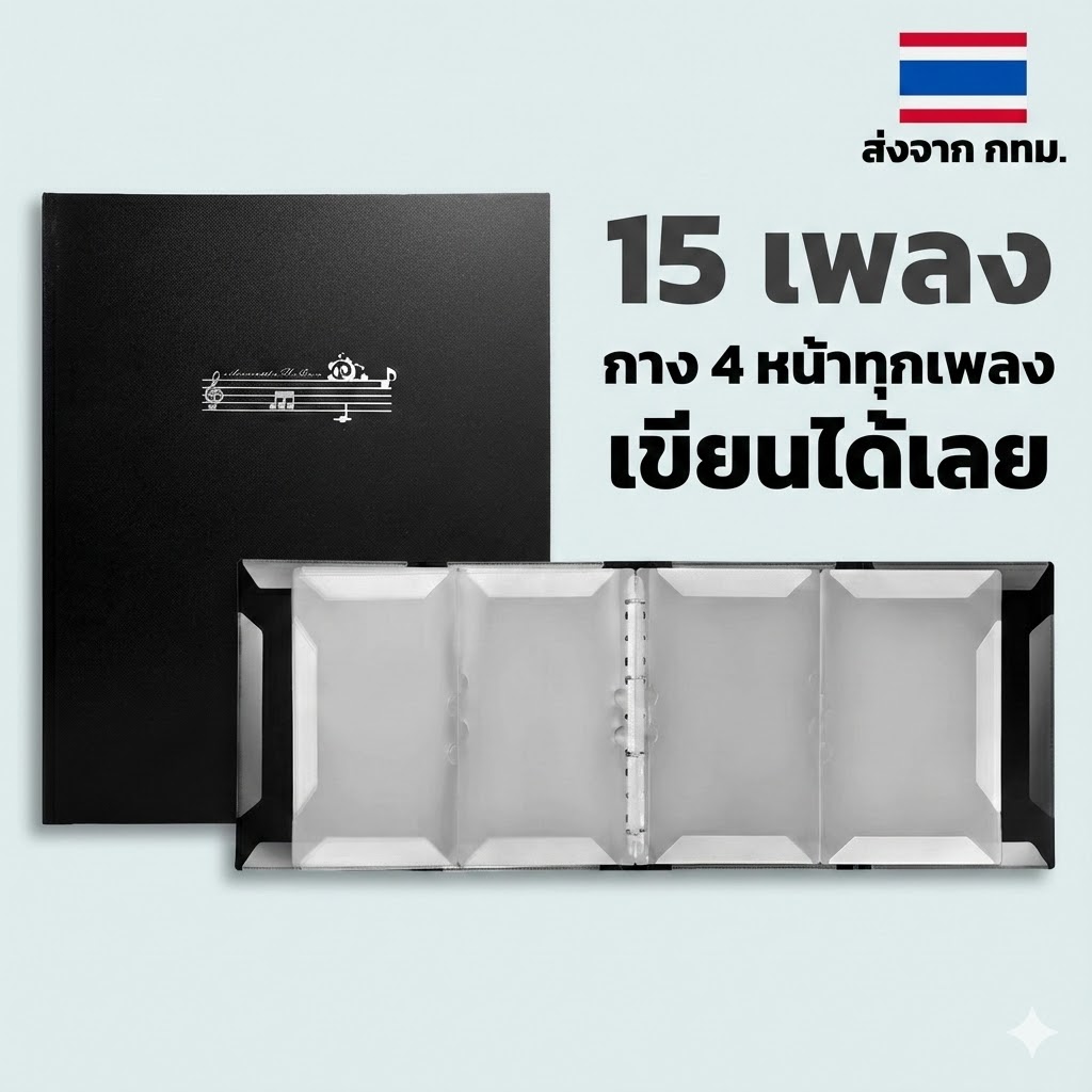 Music Folder (15 Songs), Expandable to 4 Pages/Song, Writable