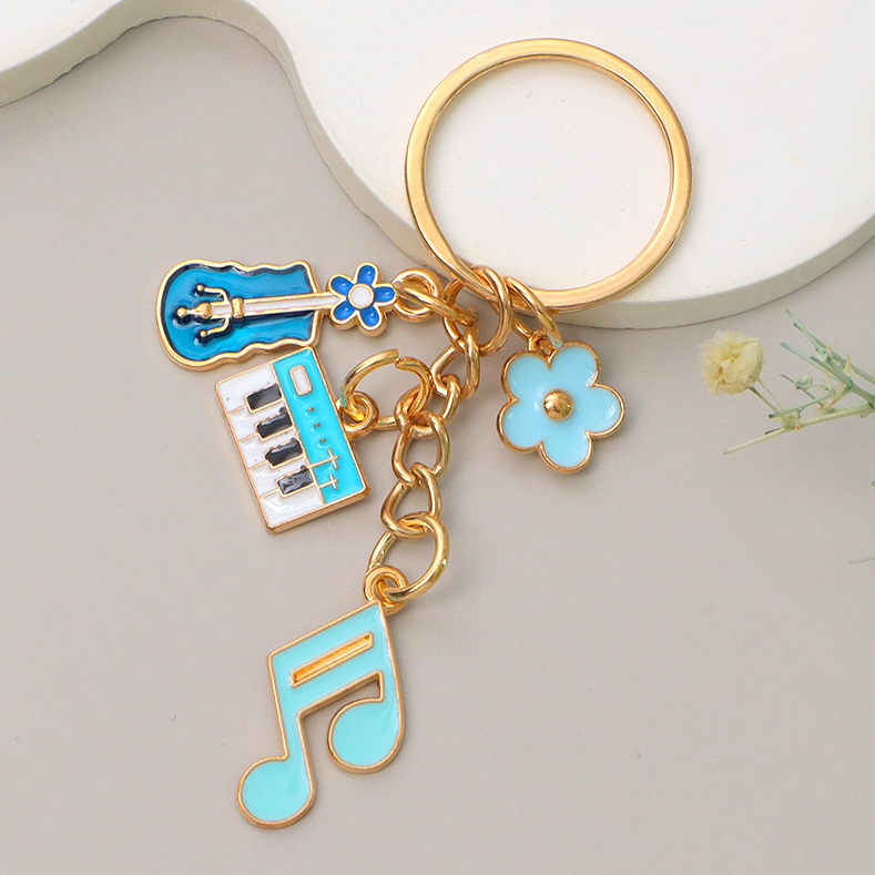 Keychain: Piano Key, Violin, Note, Flower