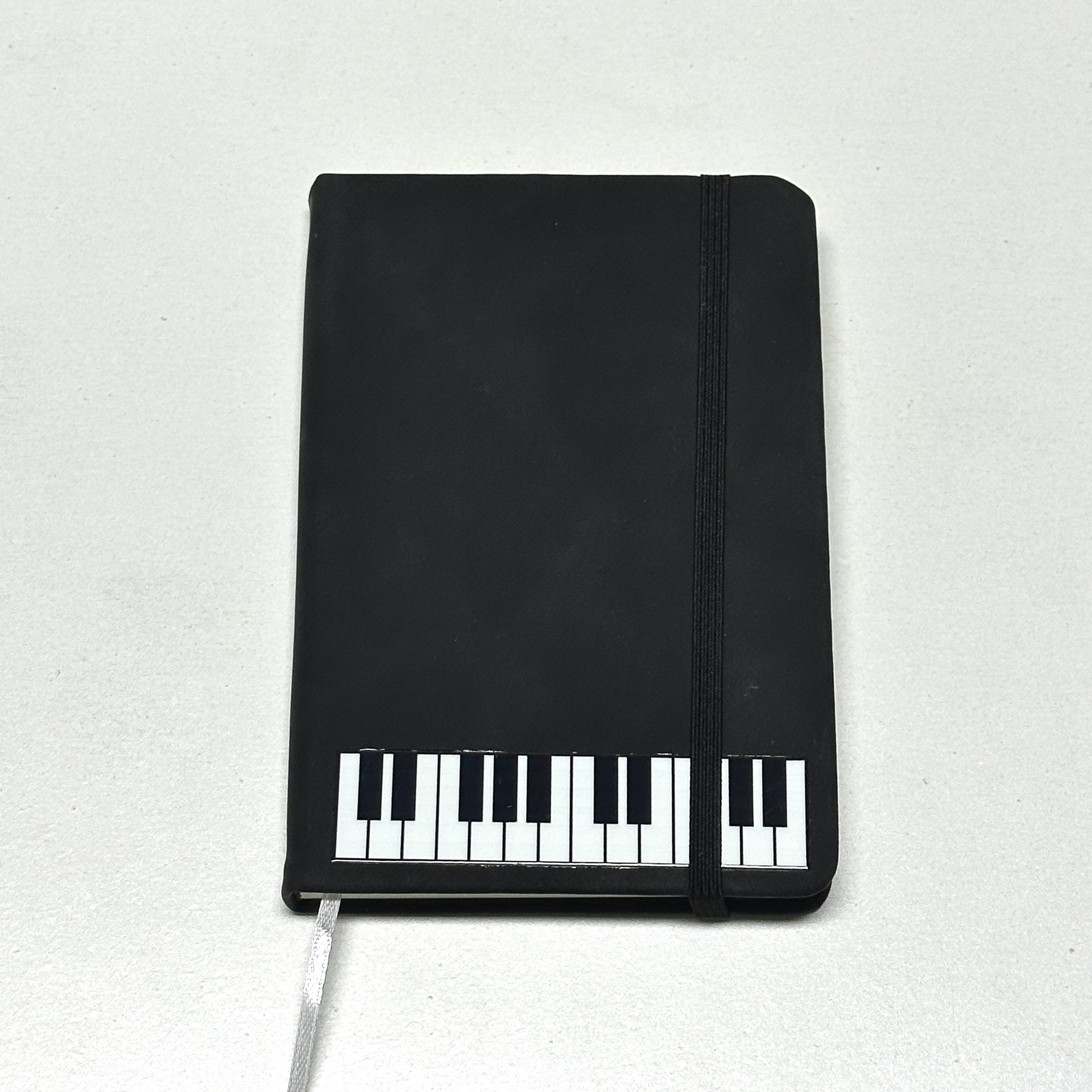 PU Leather Notebook, Piano Key Design, Lined with Strap (10x14.6x1.5 cm)