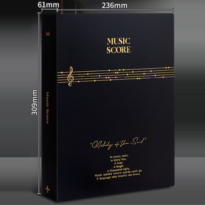 High-Capacity Music Sheet Folder with 100 Transparent Sleeves (200 Pages)